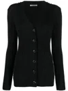 Durazzi Milano V-neck Wool Cardigan In Black