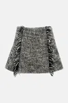 Durazzi Milano Quilted Wool Mini Skirt In Gray