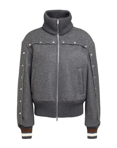 Durazzi Woman Jacket Lead Size 6 Wool, Polyamide, Viscose In Gray