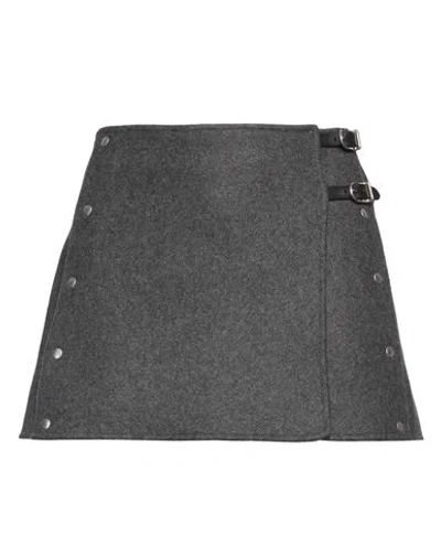 Durazzi Woman Mini Skirt Lead Size 6 Wool, Polyamide, Viscose In Grey