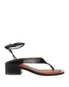 Durazzi Woman Thong Sandal Black Size 11 Calfskin In Black