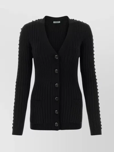 DURAZZI WOOL CARDIGAN WITH DEEP V NECKLINE