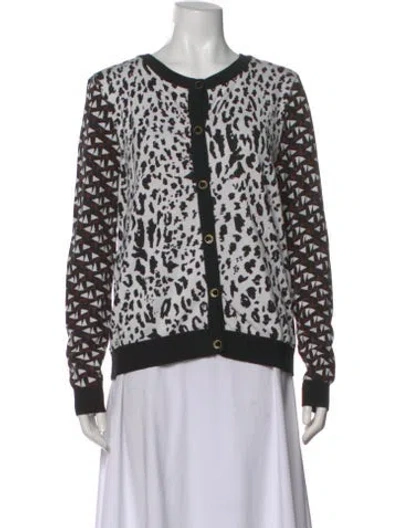 Pre-owned Duro Olowu Animal Print Crew Neck Sweater In Black