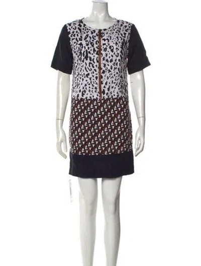 Pre-owned Duro Olowu Animal Print Mini Dress In Black