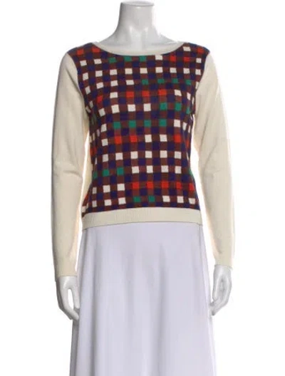 Pre-owned Duro Olowu Colorblock Pattern Crew Neck Sweater In Neutral