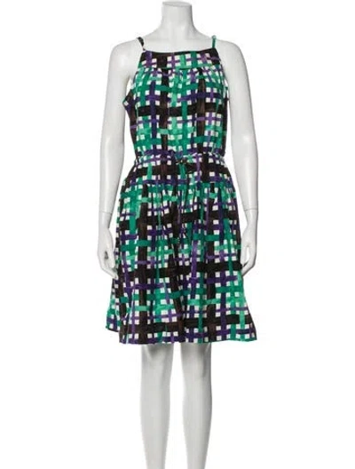 Pre-owned Duro Olowu Patterned Knee-length Dress In Green