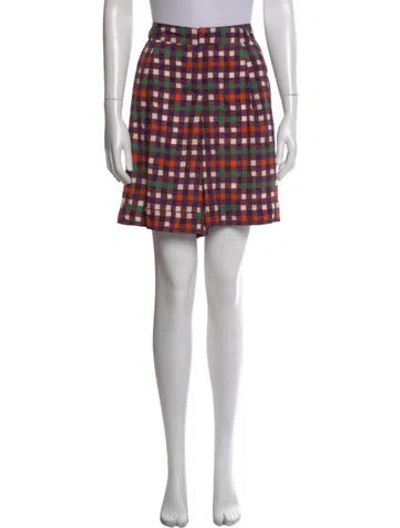 Pre-owned Duro Olowu Plaid Print Mini Shorts W/ Tags In Brown