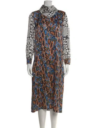 Pre-owned Duro Olowu Printed Long Dress In Multi