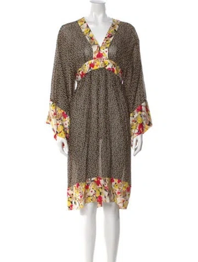 Pre-owned Duro Olowu Printed Midi Length Dress In Multi