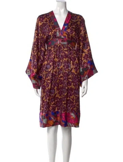 Pre-owned Duro Olowu Silk Knee-length Dress In Purple