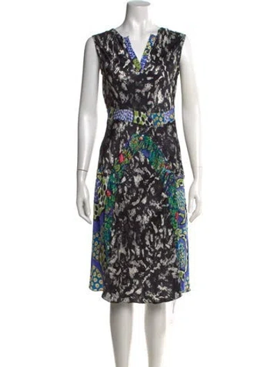 Pre-owned Duro Olowu Silk Midi Length Dress In Black