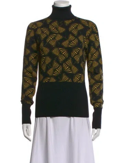 Pre-owned Duro Olowu Virgin Wool Patterned Top In Black