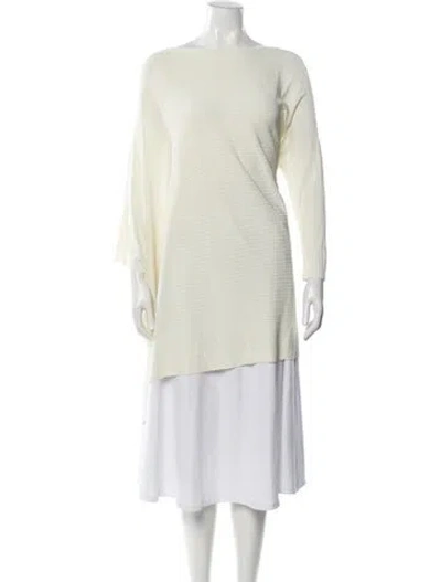 Pre-owned Dušan Bateau Neckline Long Sleeve Tunic In Neutrals