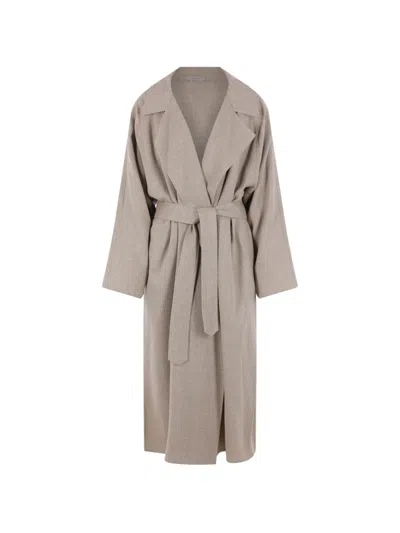 Dušan Belted Coat In Gray