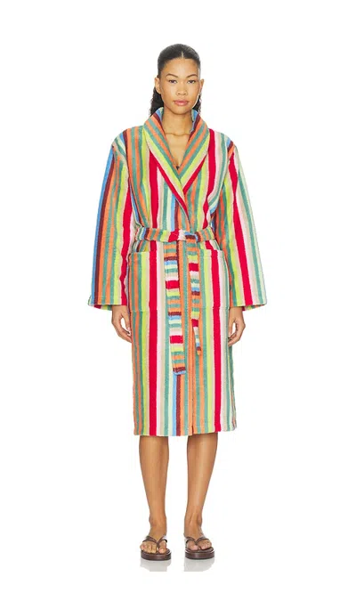 Dusen Dusen Bathrobe In Butterfly Stripe