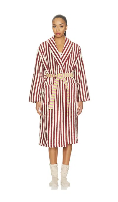 Dusen Dusen Bathrobe In Caterpillar Stripe