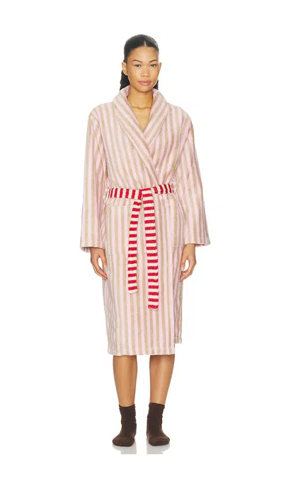 Dusen Dusen Bathrobe In Ladybug Stripe