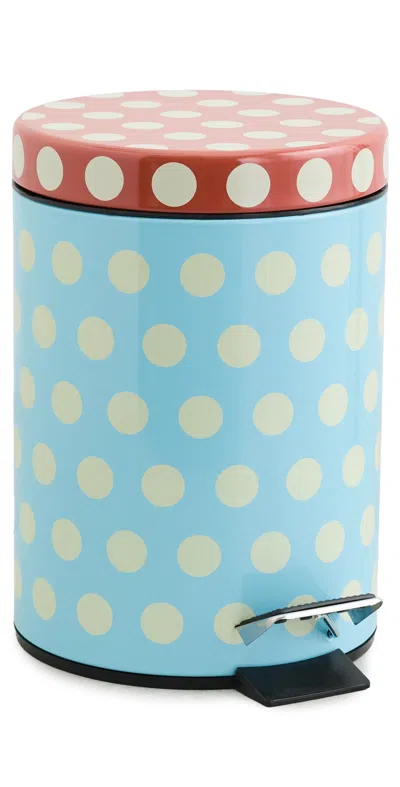 Dusen Dusen Bathroom Trash Bin Pearl Dot In Blue