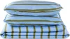 Dusen Dusen Blue & Khaki Cornflower Stripe Duvet Set, Full/queen