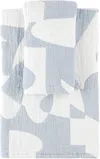 Dusen Dusen Blue & White Hepta Bed Set, Full/queen In Hepta