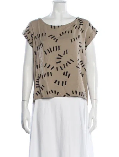 Pre-owned Dusen Dusen Graphic Print Crew Neck Top In Black/neutrals