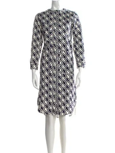 Pre-owned Dusen Dusen Graphic Print Knee-length Dress In Blue