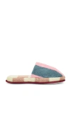 Dusen Dusen Martine Stripe Slippers In Grey,pink