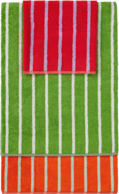 Dusen Dusen Multicolor House Stripe Towel Set, 3 Pcs