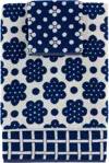 Dusen Dusen Navy & White Pattern Towel Set, 3pcs
