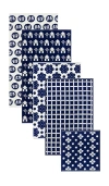 Dusen Dusen Navy Pattern Towels Bundle Of 5 In Blue