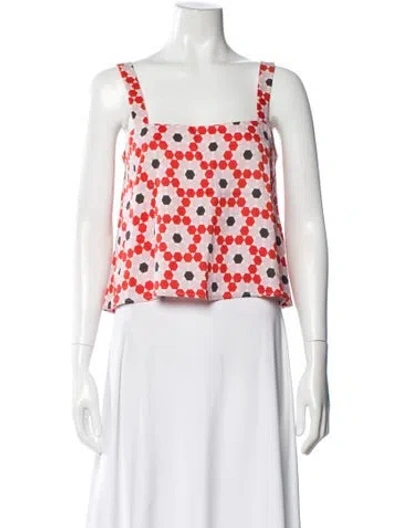 Pre-owned Dusen Dusen Patterned Square Neckline Top In Multi