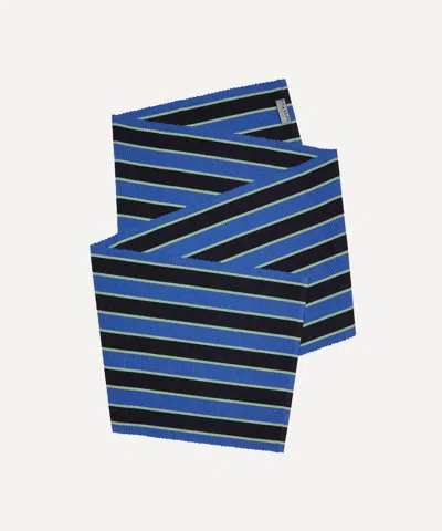 Dusen Dusen Pistachio Stripe Table Runner 30cm X 182cm In Blue