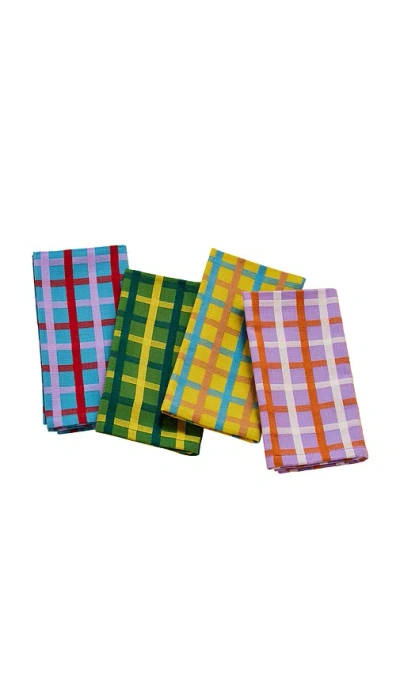 Dusen Dusen Plaid Napkins Set Of 4 In N,a