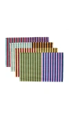 Dusen Dusen Set Of 4 Dual Stripe Placemats In Multi