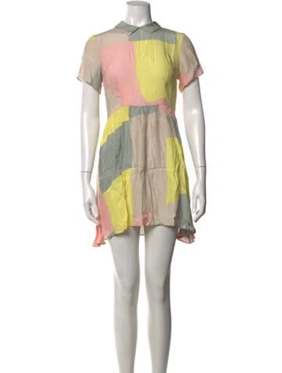 Pre-owned Dusen Dusen Silk Mini Dress In Multicolor