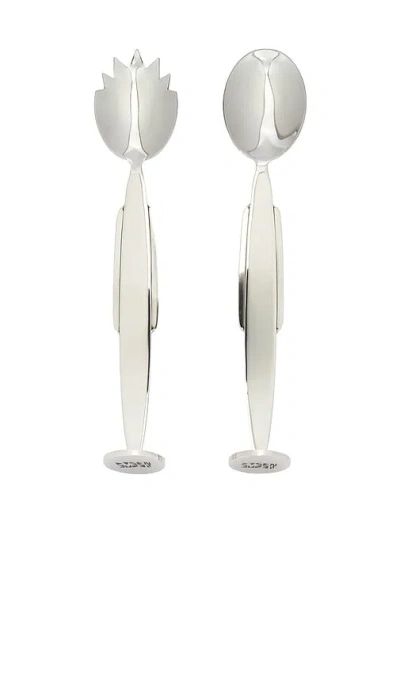 Dusen Dusen Stainless Steel Servingware Set In Silver
