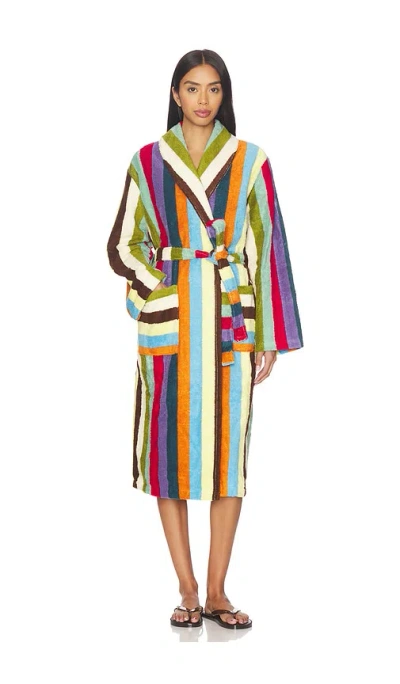 Dusen Dusen Stripe Bathrobe In Multi