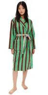 Dusen Dusen Stripe Bathrobe Nicolas Stripe In Green
