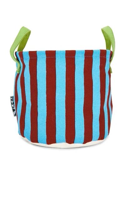 Dusen Dusen Stripe Canvas Storage Bin In Blue