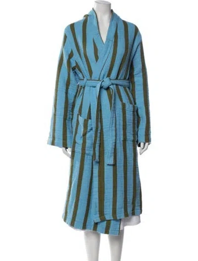 Pre-owned Dusen Dusen Striped Robe In Blue