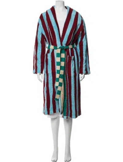 Pre-owned Dusen Dusen Striped Robe In Blue/red