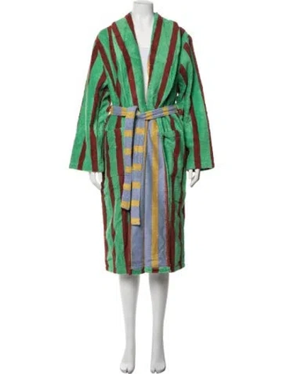 Pre-owned Dusen Dusen Striped Robe In Green