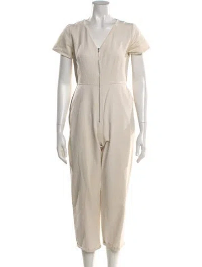 Pre-owned Dusen Dusen V-neck Jumpsuit In Neutral