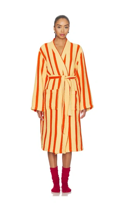 Dusen Dusen Waffle Bathrobe In Multi