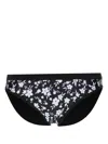 Duskii Floral-print Bikini Bottom In Black