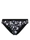 Duskii Floral-print Bikini Briefs In Black