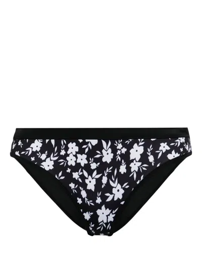 Duskii Floral-print Bikini Briefs In Black