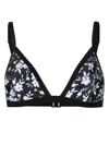 Duskii Floral-print Triangle Bikini Top In Black