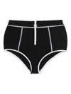 Duskii High-waisted Zipped Swim Bottom In Black
