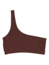 Duskii One-shoulder Bikini Top In Brown